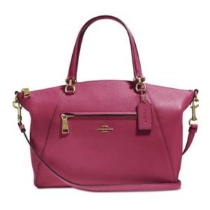 🎉HP👉Coach Prairie Bright Cherry Pebble Leather Satchel Bag